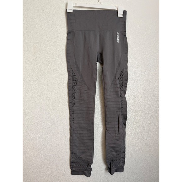 Gymshark Pants - Gymshark Energy+ Seamless Leggings Charcoal Grey High Waisted Eyelet Mesh Small